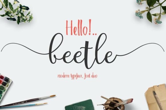 Beetle Duo Font: Whimsical Elegance for Makers
