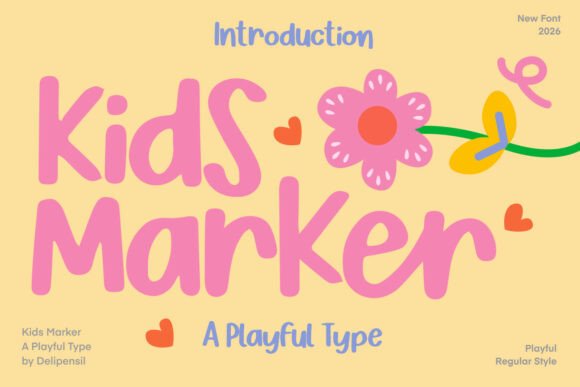 Kids Marker: A Playful Display Font for Brand Identity